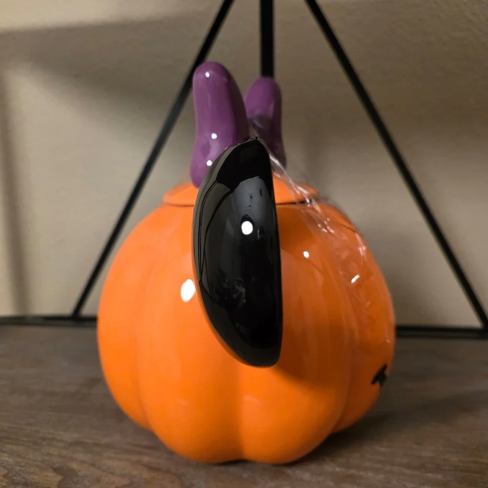 Disney Halloween Mickey & Minnie Mouse Pumpkin Ceramic Jar Cookie Jar Set‎